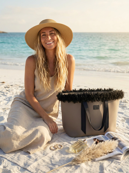 Choco Brown Neoprene Beach Tote