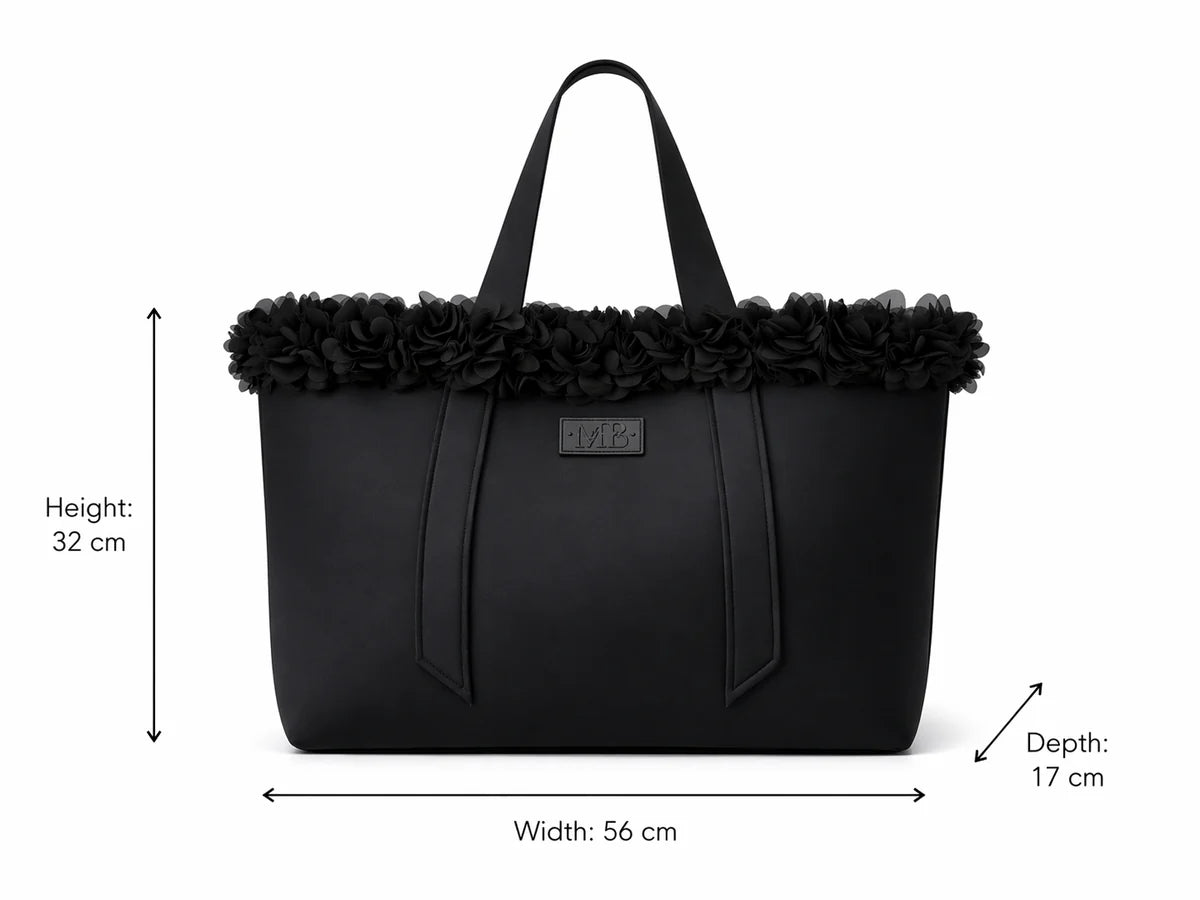 Forever Black Neoprene Beach Tote