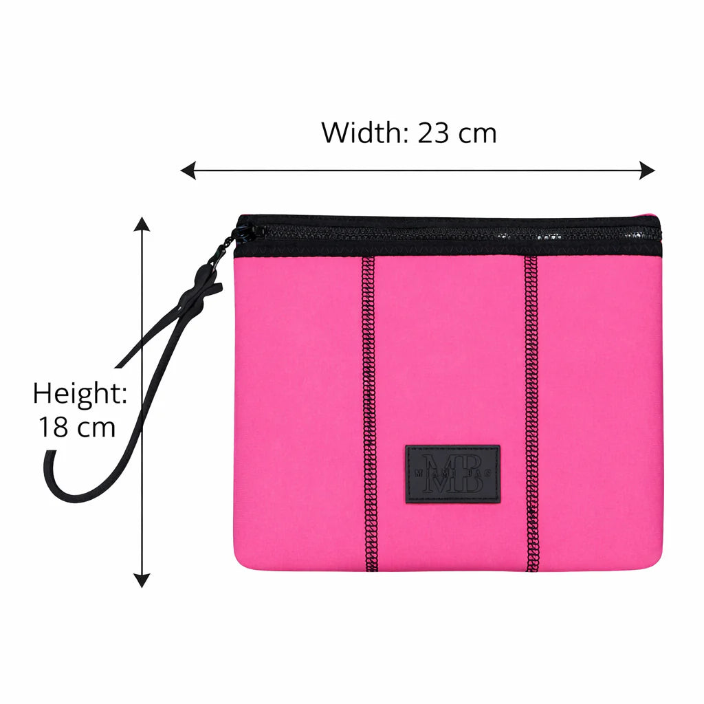 Punch Pink Neoprene Beach Pouch