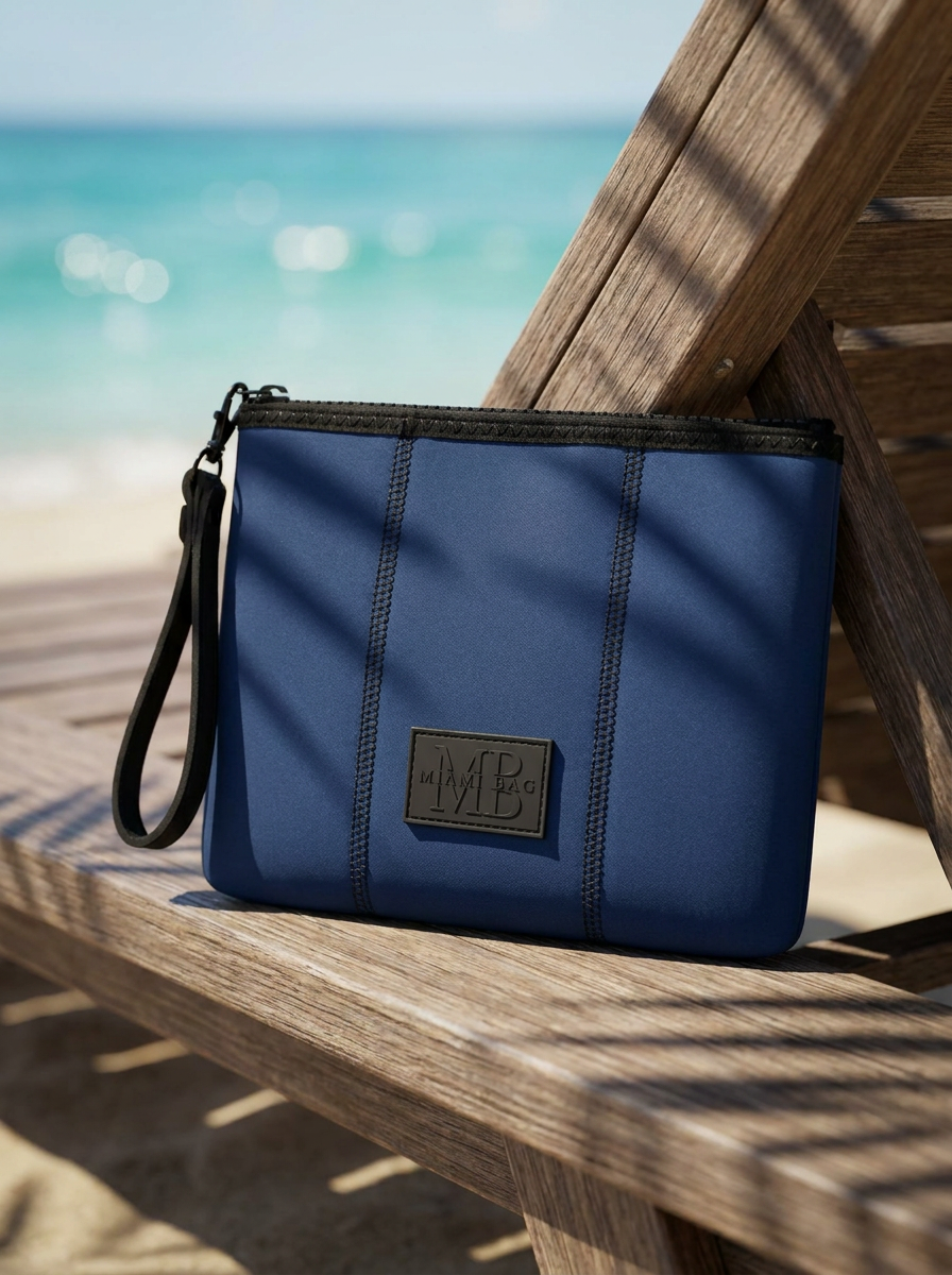Miami Blue Neoprene Beach Pouch