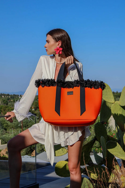 Orange Crush Neoprene Beach Tote