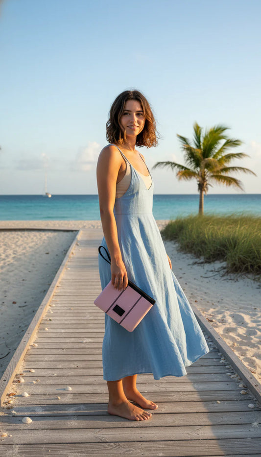 Rose Ash Neoprene Beach Pouch