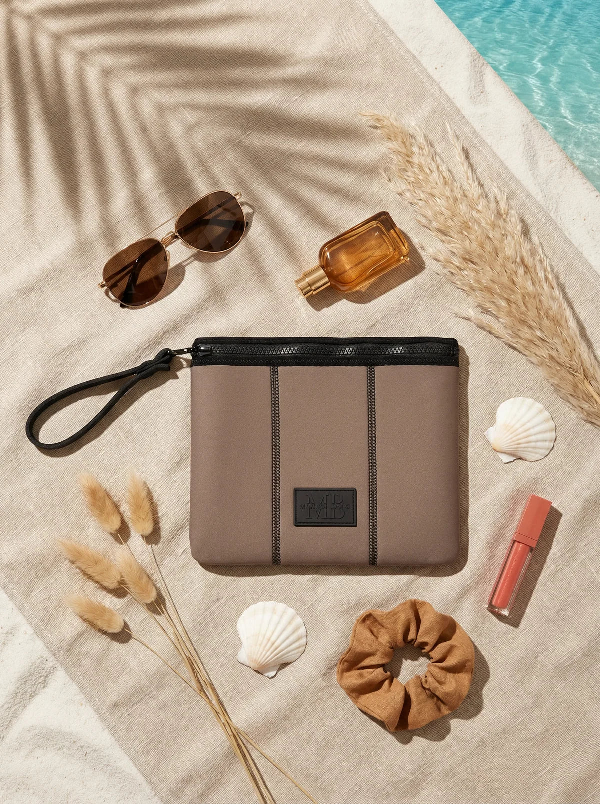 Choco Brown Neoprene Beach Pouch
