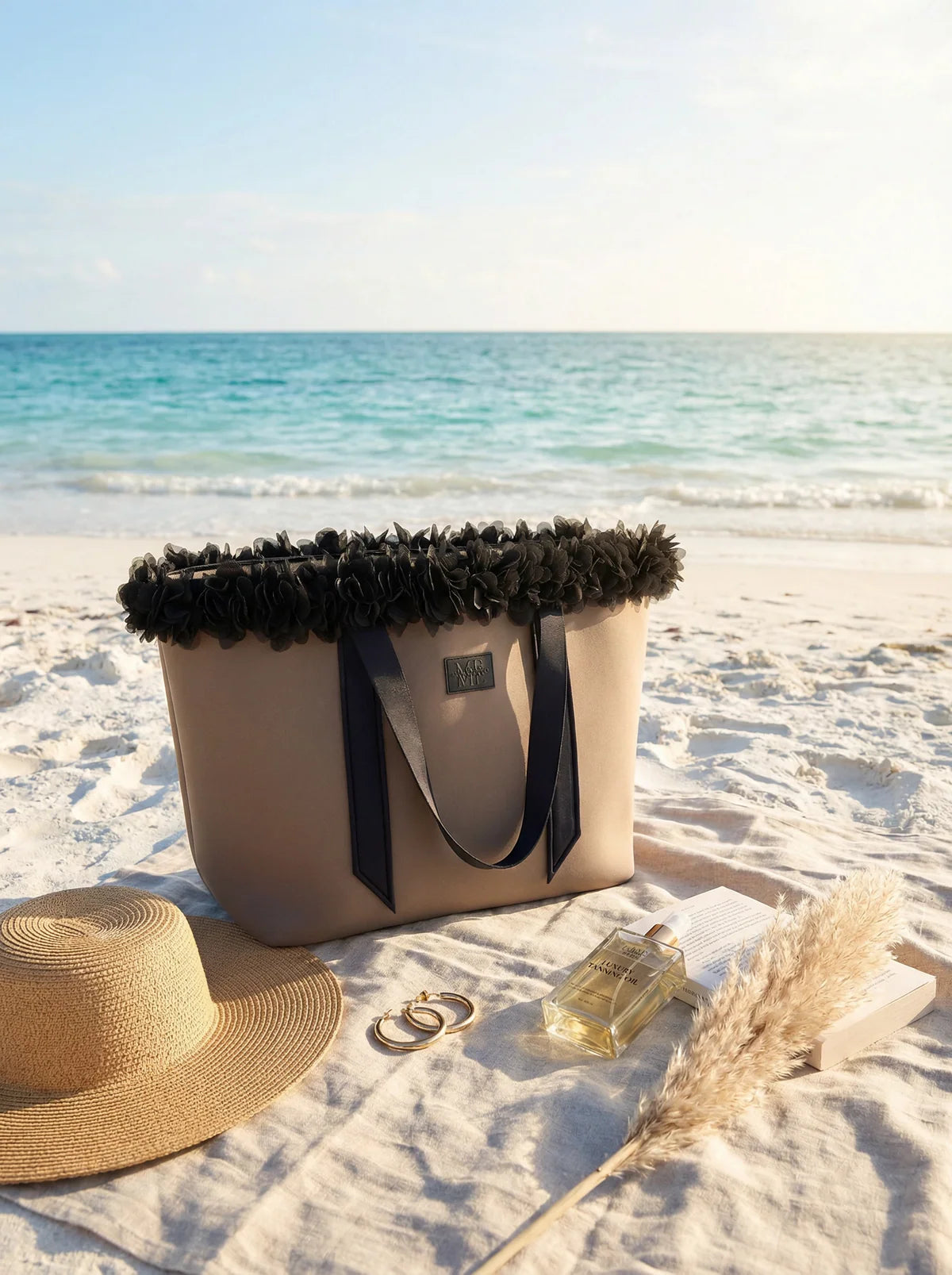 Choco Brown Neoprene Beach Tote