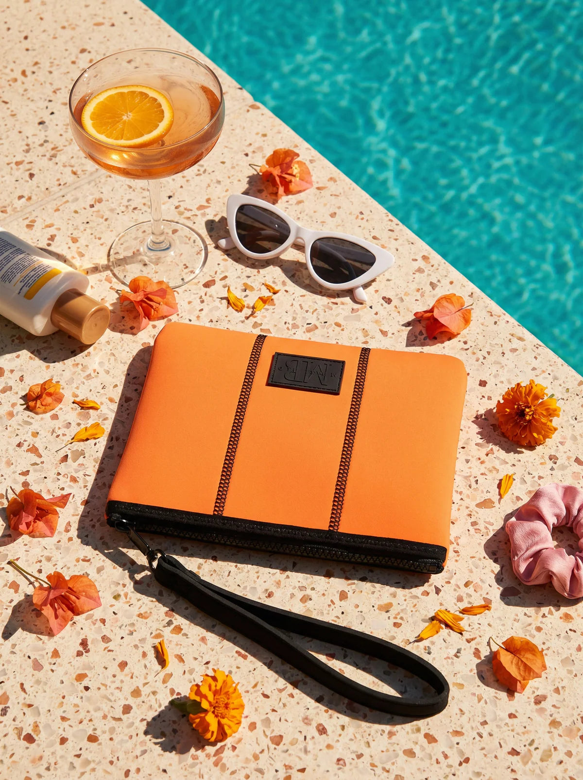 Orange Crush Neoprene Beach Pouch