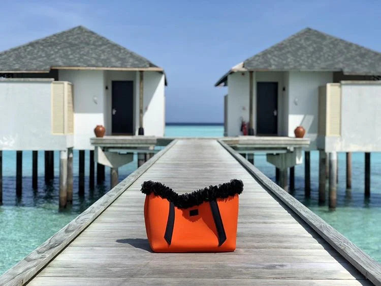 Orange Crush Neoprene Beach Tote
