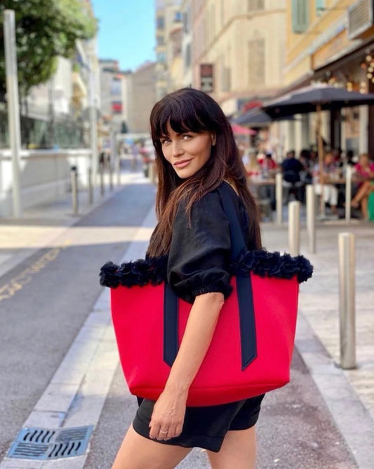 Red Love Neoprene Beach Tote