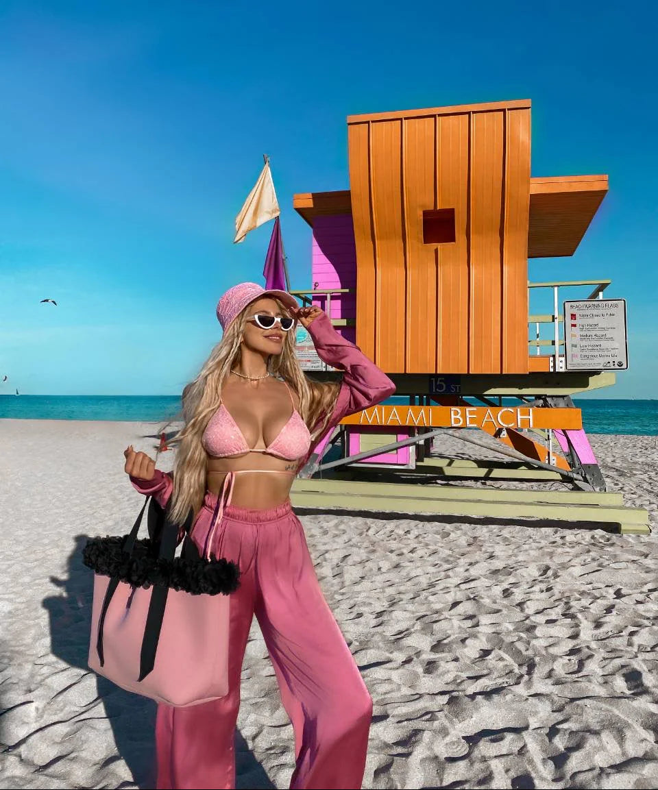 Rose Ash Neoprene Beach Tote